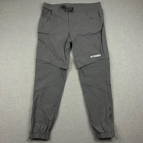 Adidas Pants Mens Large Black Terrex Utilitas Hiking Zip-Off Convertible Outdoor